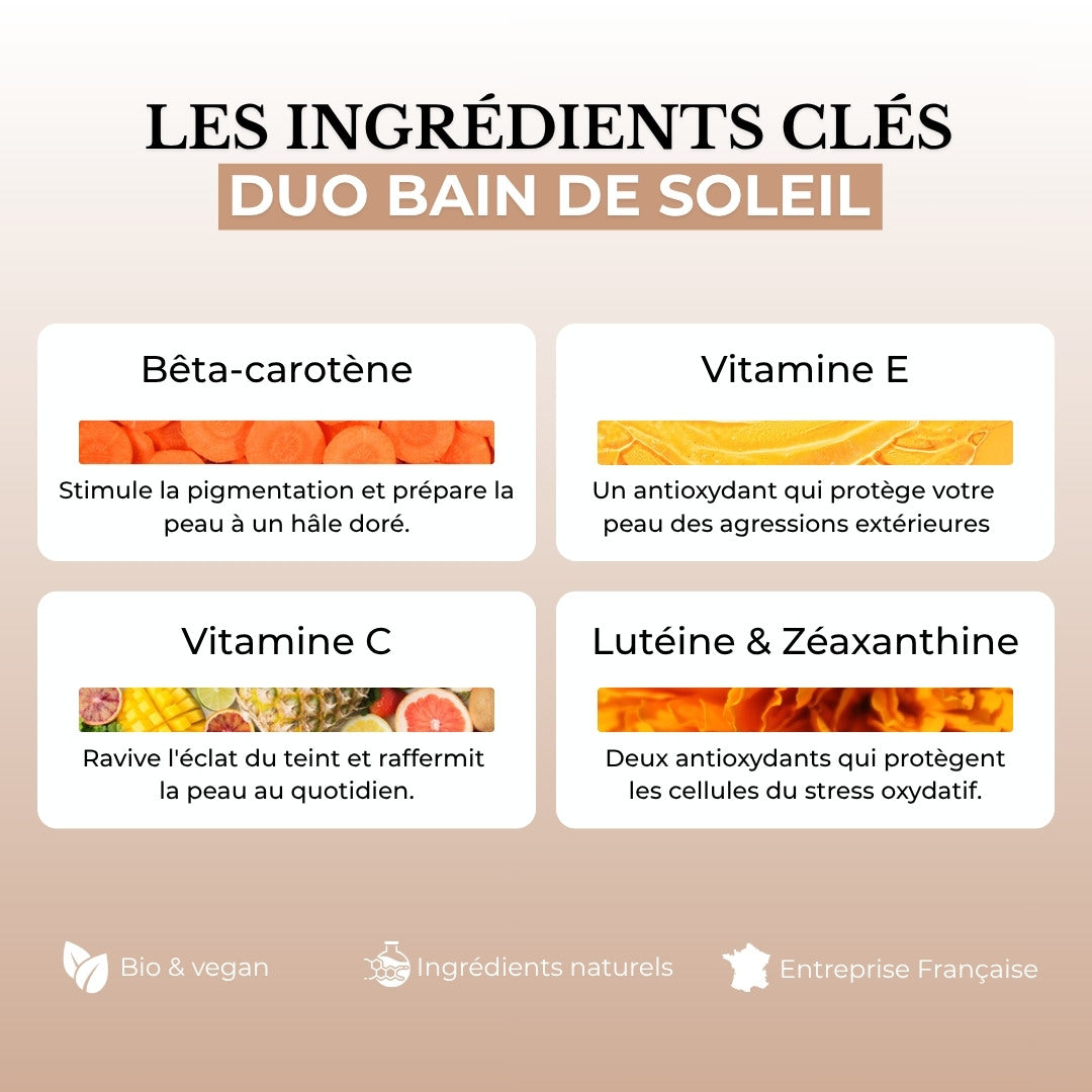 Duo Bain de Soleil - rituel solaire et glow pour la peau